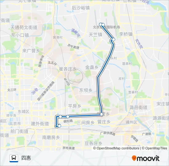 机场12线 (四惠线) Bus Line Map