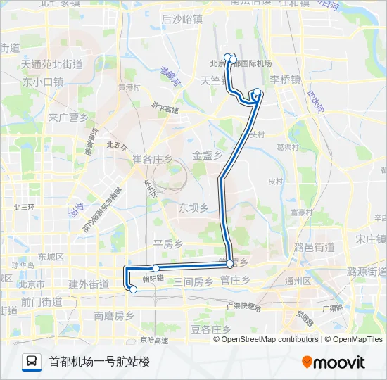 机场12线 (四惠线) Bus Line Map