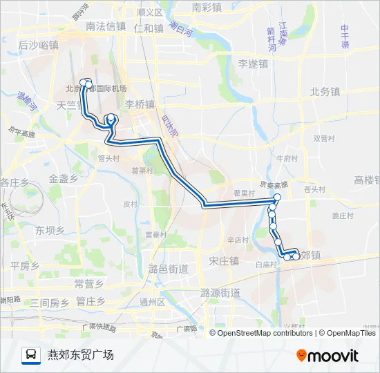公交机场17 (燕郊线)路的线路图