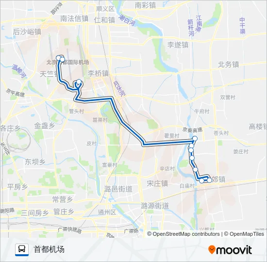 公交机场17 (燕郊线)路的线路图
