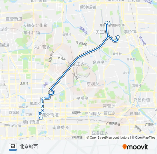 公交机场3 (北京站线)路的线路图