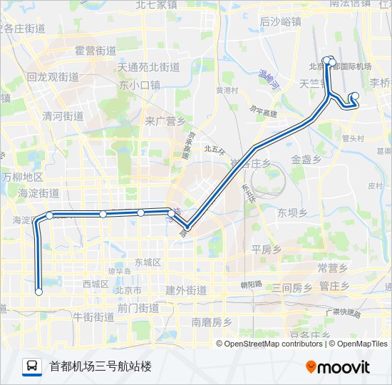 机场4线 (公主坟线) Bus Line Map
