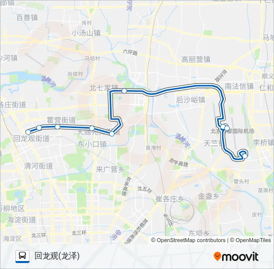 机场8线 (回龙观线) Bus Line Map
