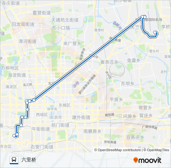 公交机场15 (六里桥线)路的线路图