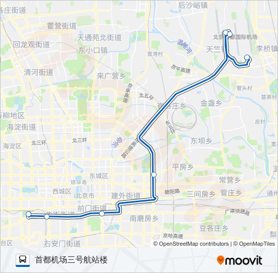 公交机场7 (北京西站线)路的线路图