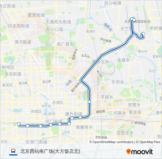 公交机场7 (北京西站线)路的线路图