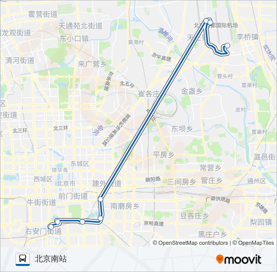 机场10线 (北京南站线) bus Line Map