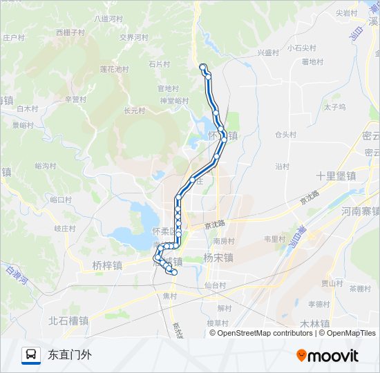 公交H58路的线路图