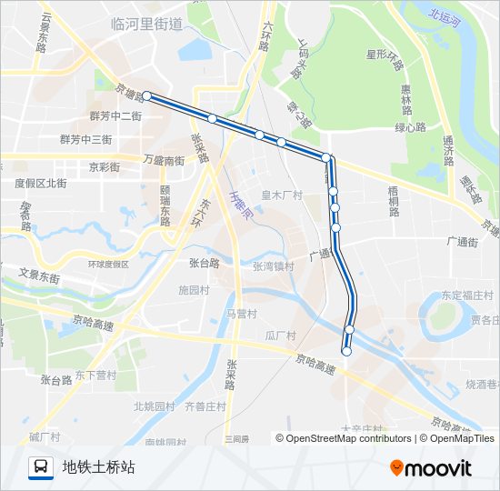 公交T108路的线路图
