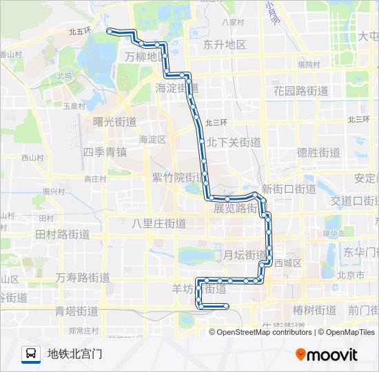 公交夜8路的线路图