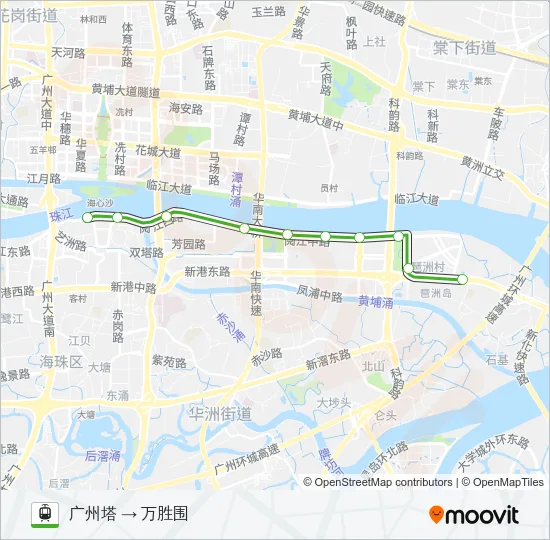 海珠有轨电车 THZ1 Tram Line Map