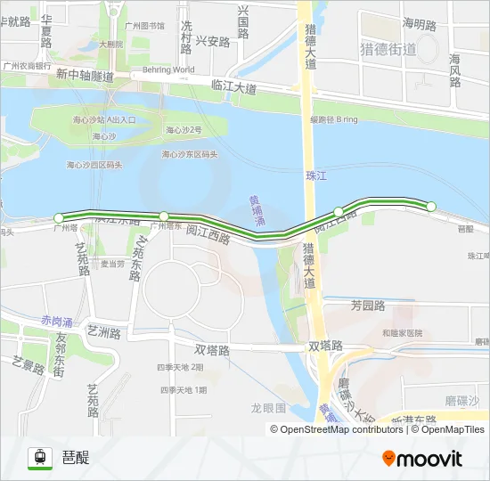海珠有轨电车 THZ1 Tram Line Map