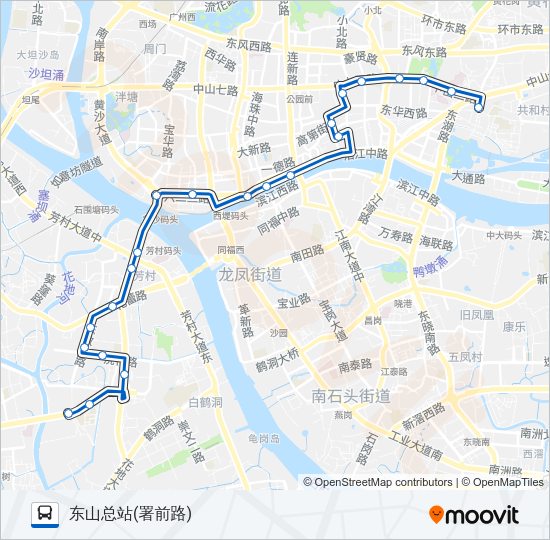 公交1路的线路图