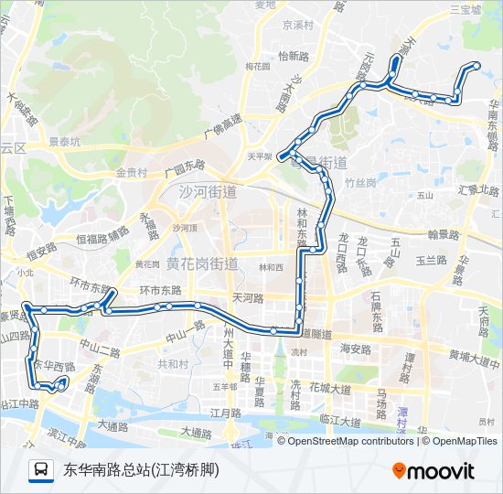 公交54路的线路图