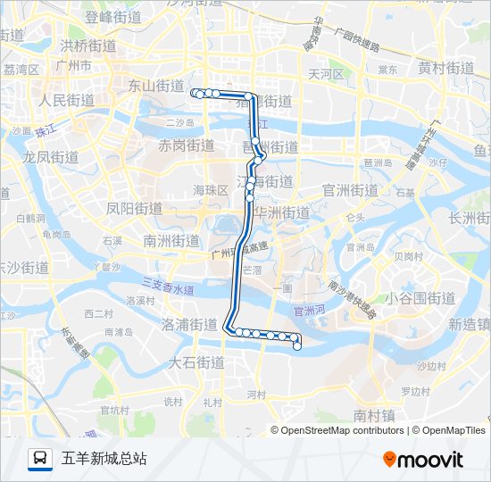 公交90路的线路图