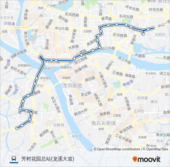 公交夜1路的线路图