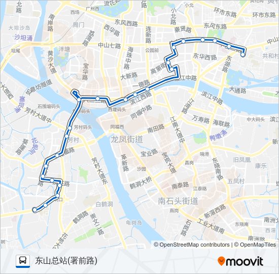 公交夜1路的线路图
