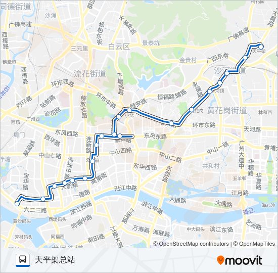公交夜5路的线路图
