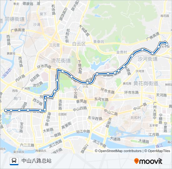 公交109路的线路图