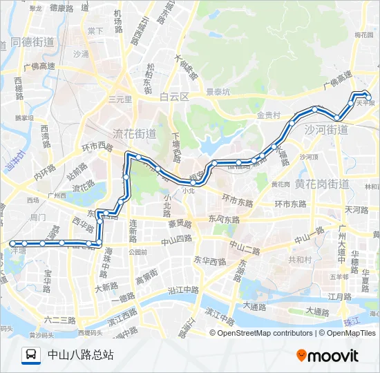 公交109路的线路图