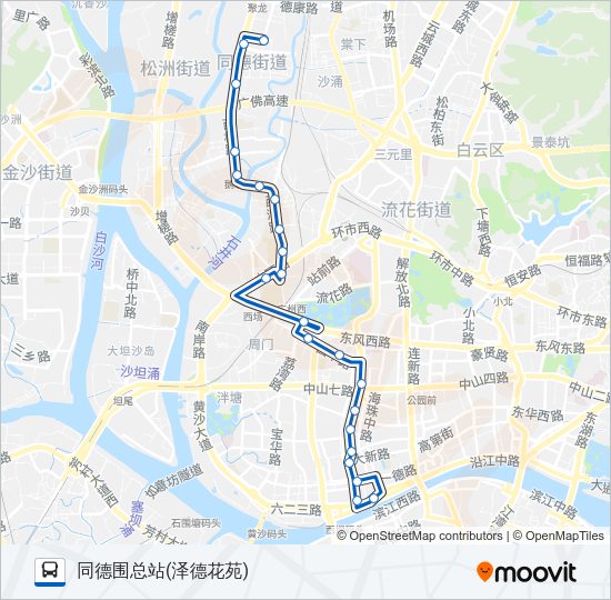 公交134路的线路图