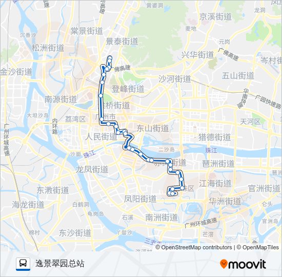 公交182路的线路图