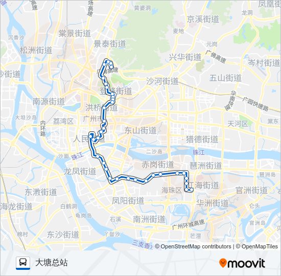 公交190路的线路图