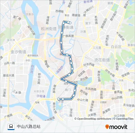 公交196路的线路图