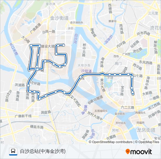 公交205路的线路图