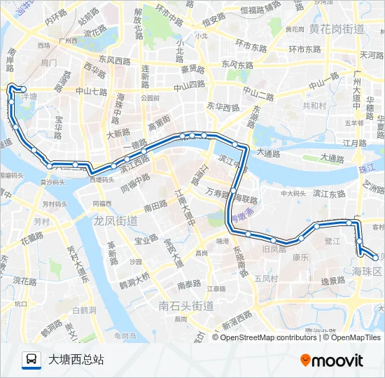 公交208路的线路图