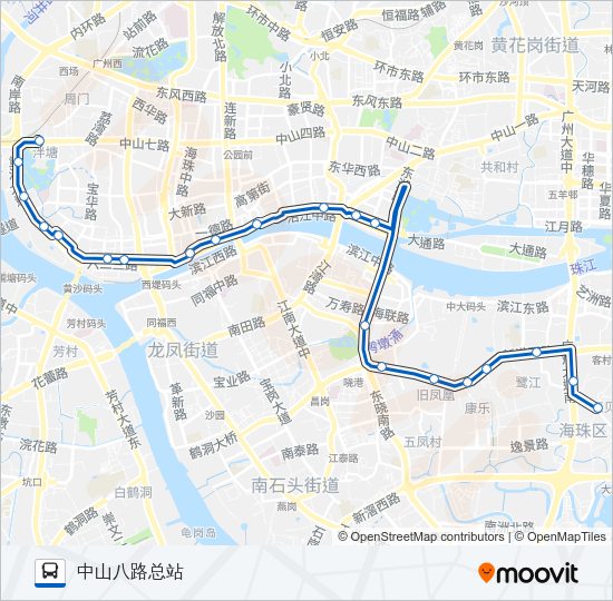 公交208路的线路图
