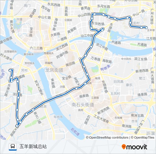 公交222路的线路图