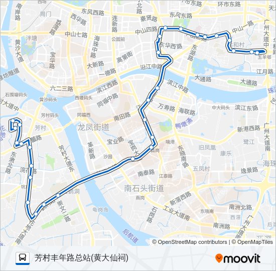 公交222路的线路图
