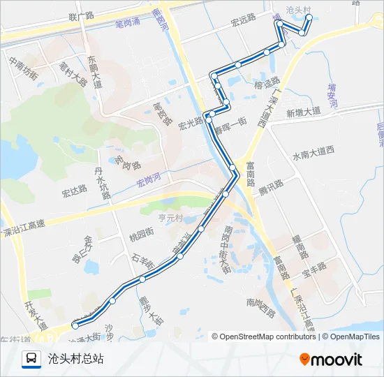 公交322路的线路图