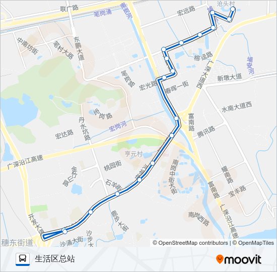公交322路的线路图