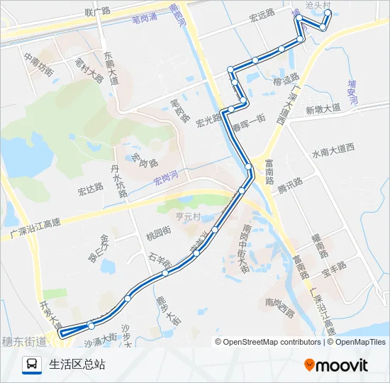 公交322路的线路图