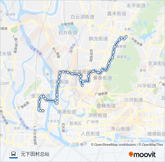 公交424路的线路图