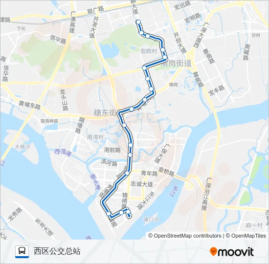 公交447路的线路图