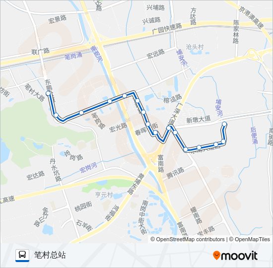 公交454路的线路图