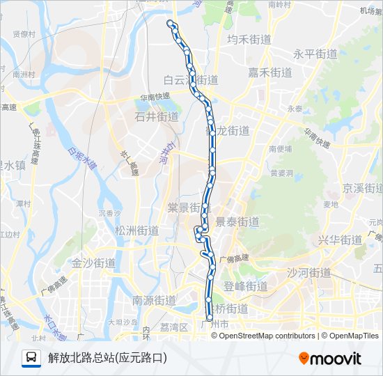 公交58A路的线路图