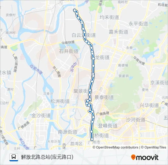 公交58A路的线路图