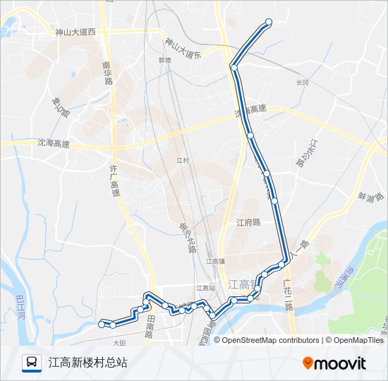 公交654路的线路图