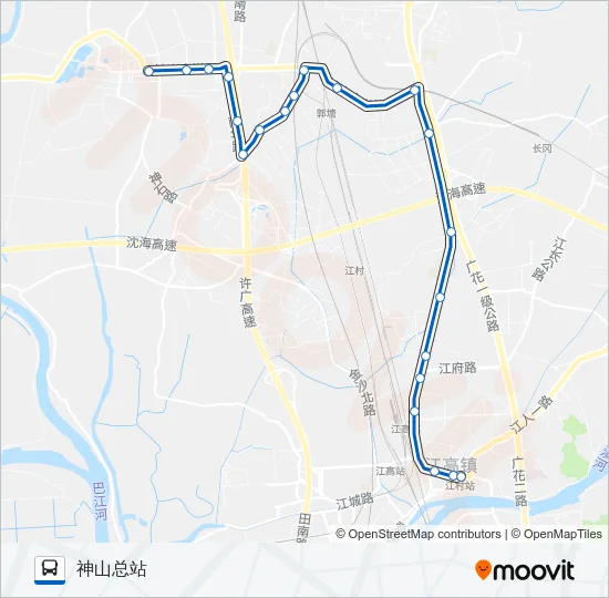 公交722路的线路图