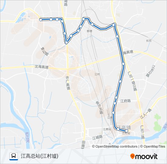 公交722路的线路图