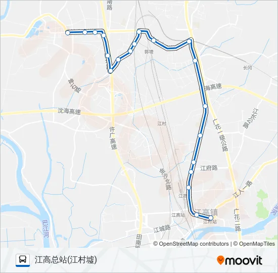 公交722路的线路图
