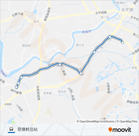 公交725路的线路图
