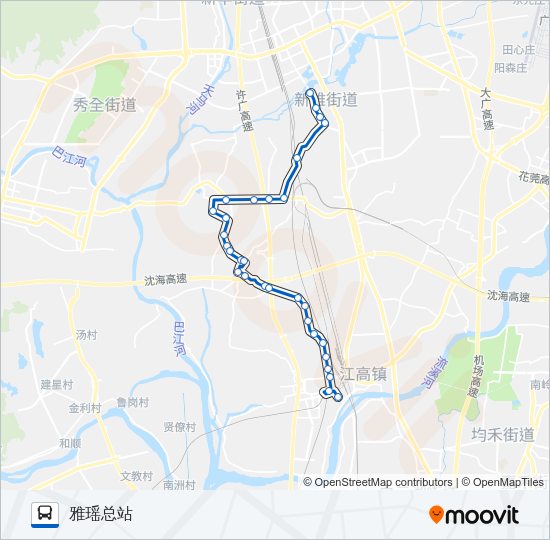 公交825路的线路图
