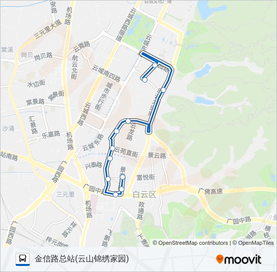 公交921路的线路图