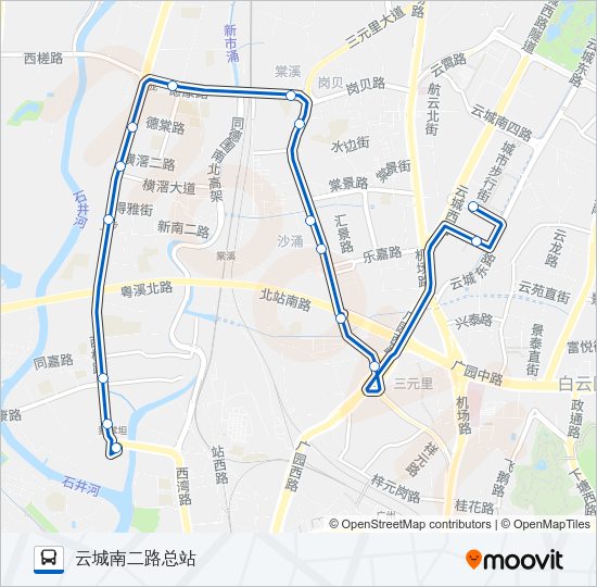 公交975路的线路图