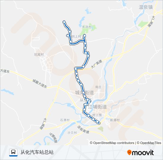 公交从化6路的线路图